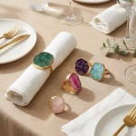 Agate Napkin Ring Holders