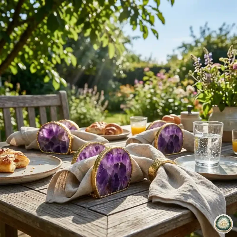 Amethyust Agate Napkin holder 2 - Christmas Decoration | Stonerie