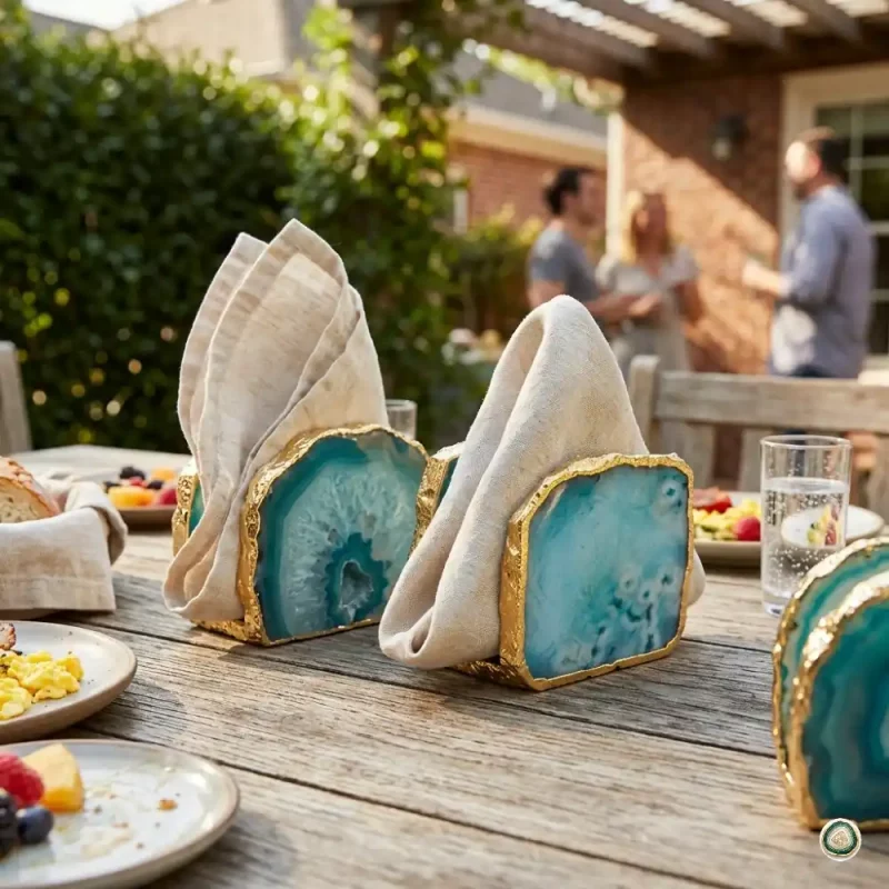 Aque agate coaster 5 12 - Christmas Decoration | Stonerie