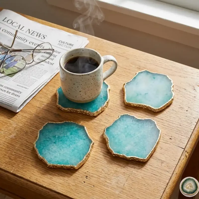 Aque agate coaster 7 - Christmas Decoration | Stonerie