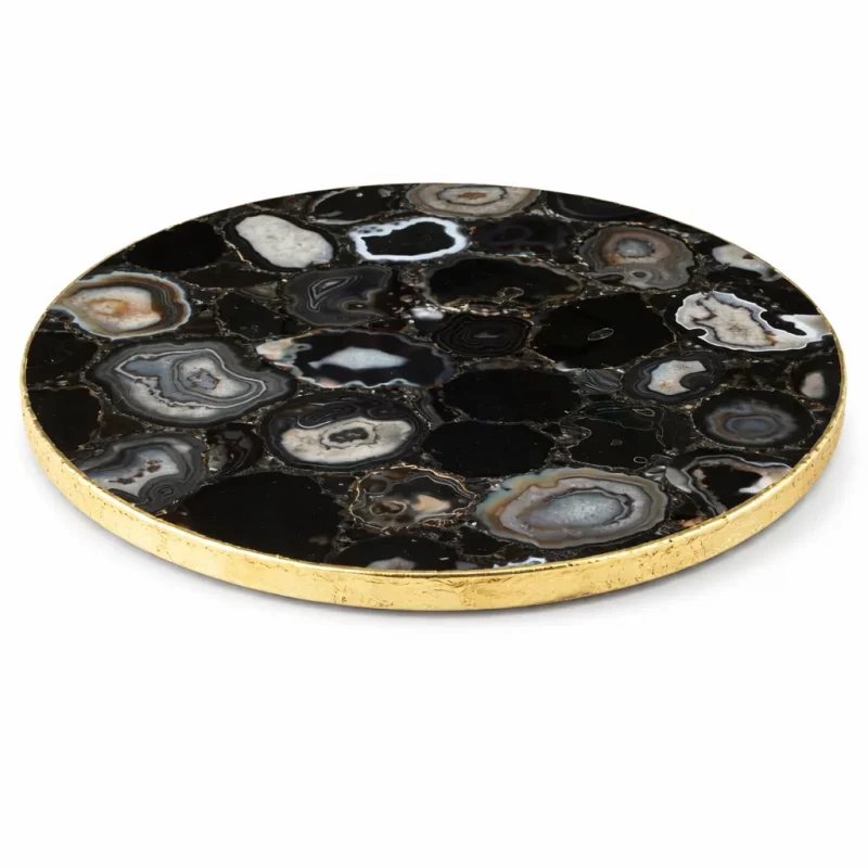 black agate lazy susan