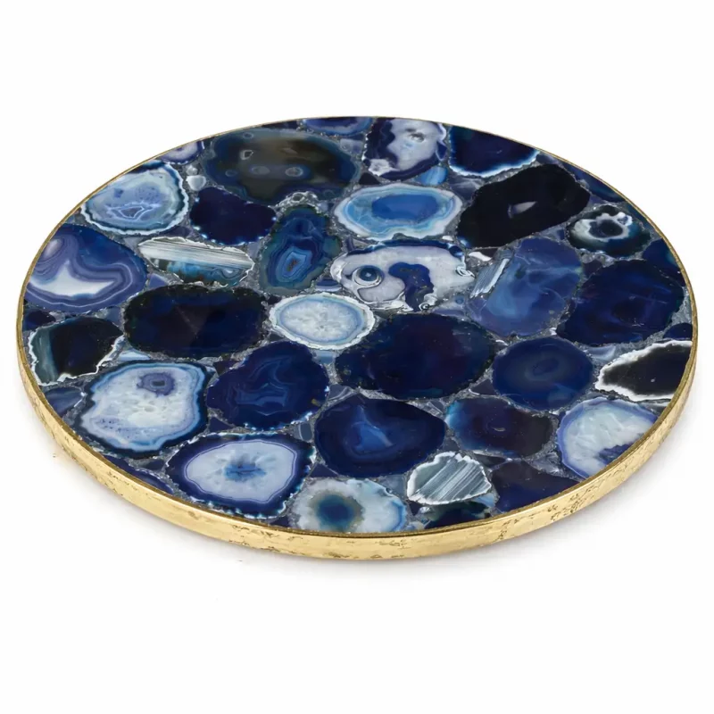 blue agate lazy susan