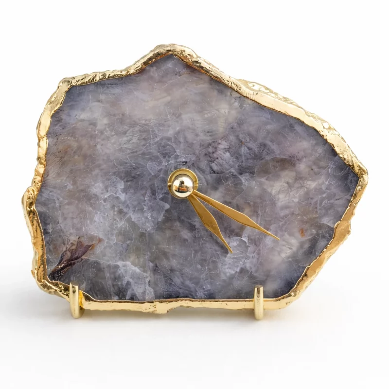 smoky agate clocknatural stone.