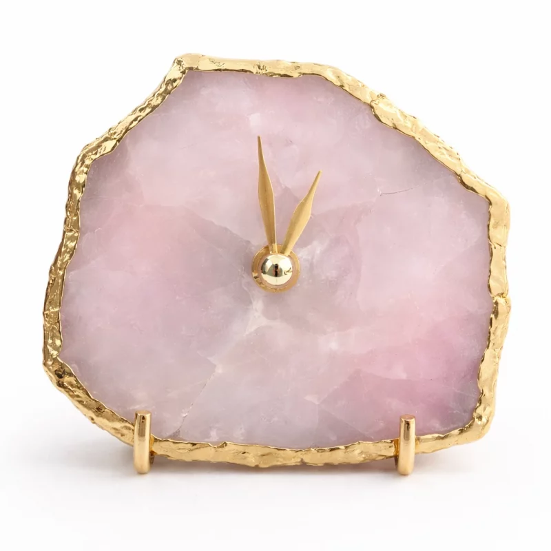 rose quartz agate clock