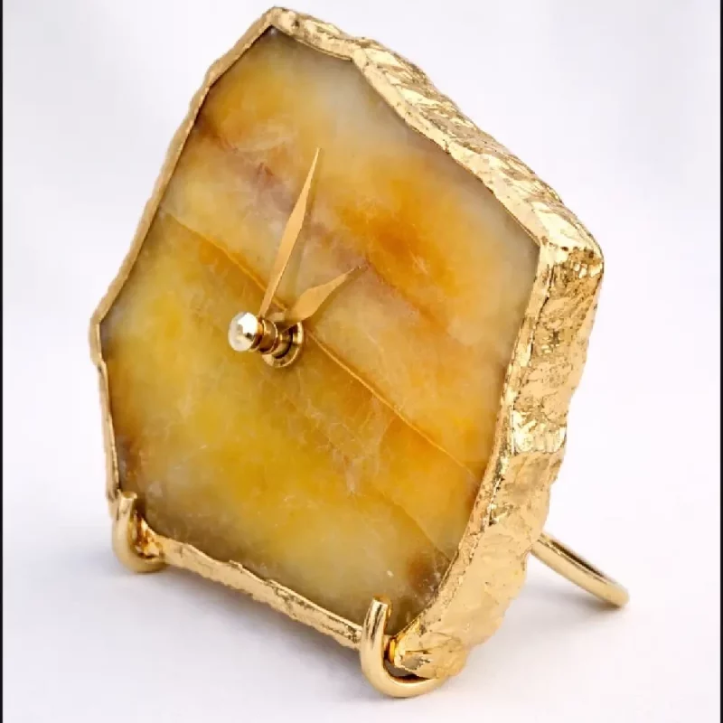 Blue Agate Clock – Personalised Desk & Wall Luxury Stone Clock (Copy) - Agate Clocks | Buy Online | Stonerie