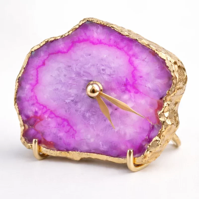 pink Agate Clock – Personalised Desk & Wall Luxury Stone Clock (Copy) - Agate Clocks | Buy Online | Stonerie