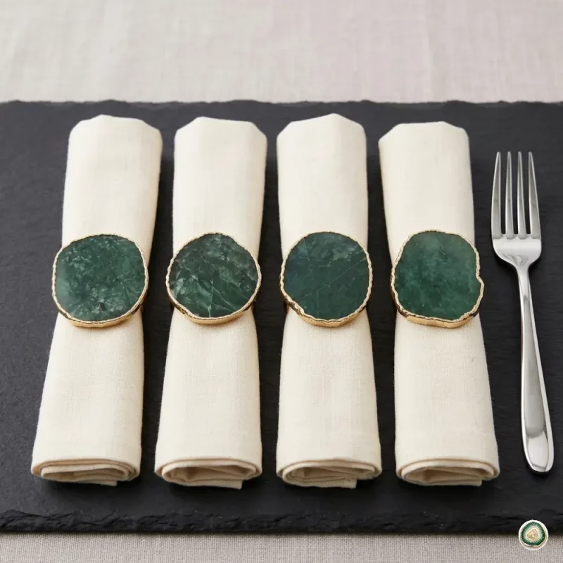 Green JAde napkin Ring holder 8 - Christmas Decoration | Stonerie
