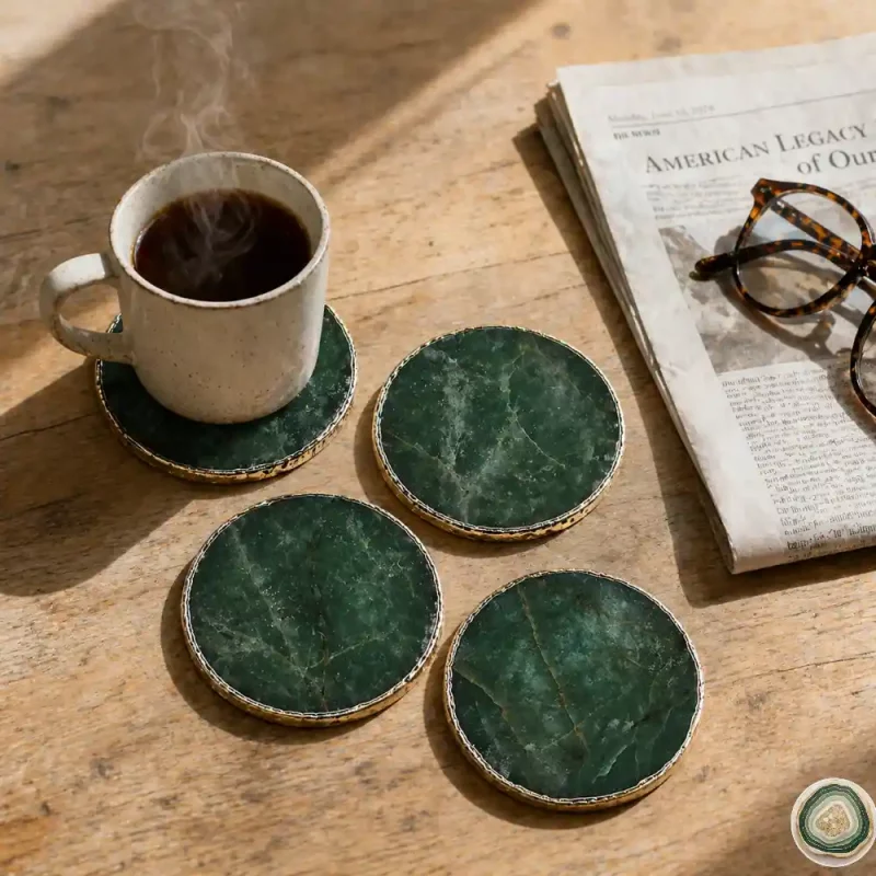 Green sage agate cosater 7 - Christmas Decoration | Stonerie