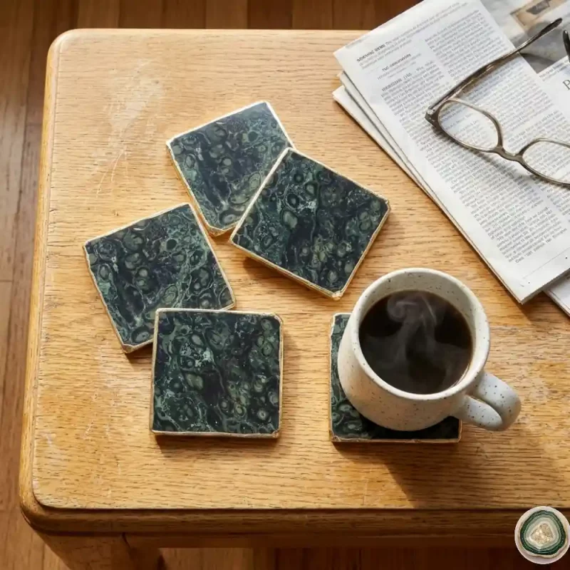 Kambaba jasper agate coaster 3 - Christmas Decoration | Stonerie