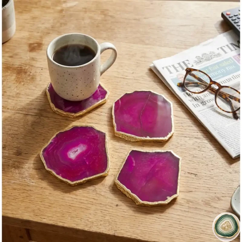 Magnato pink agate coaster3 - Christmas Decoration | Stonerie