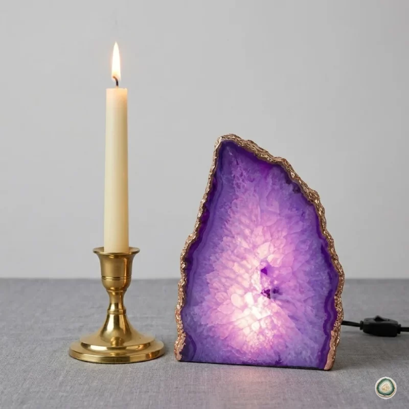 Purple agate lamp 10 - Christmas Decoration | Stonerie