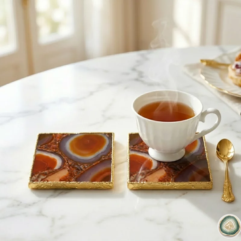 Rerd agate coaster 7 - Christmas Decoration | Stonerie