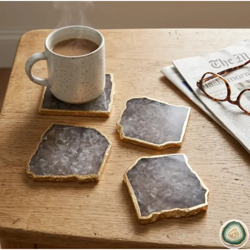 Smoky quartz agate coaster 5 - Christmas Decoration | Stonerie