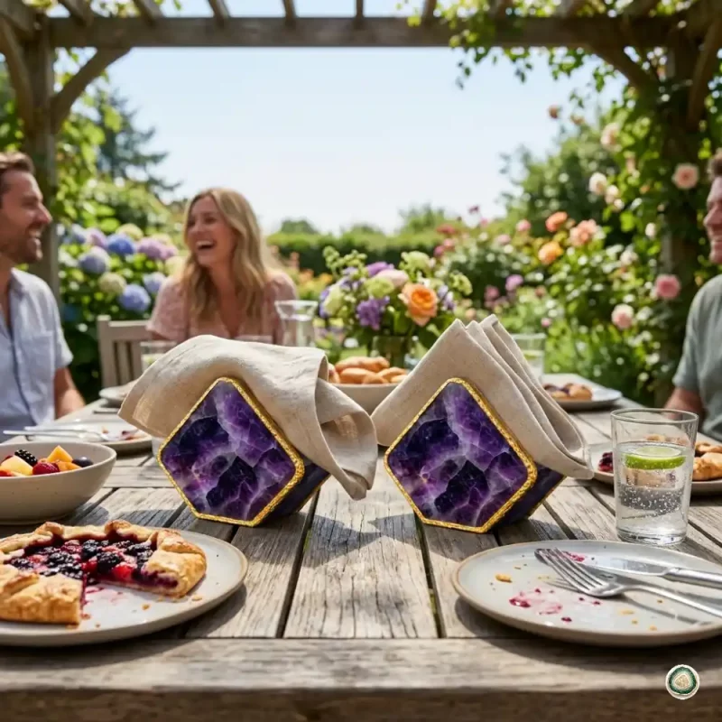 Unique Amethyst napkin holder 4 - Christmas Decoration | Stonerie