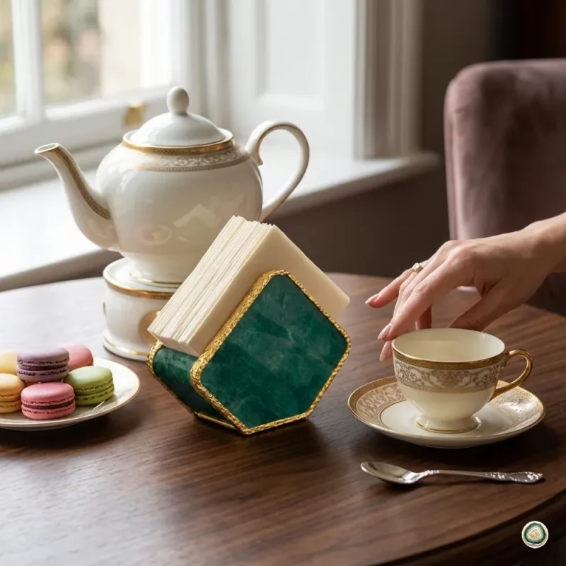 Unique Green Jade napkin holder 3 - Christmas Decoration | Stonerie