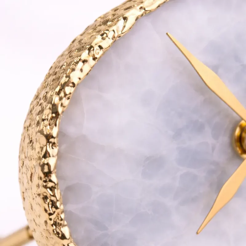 White Agate Clock 2 | Stonerie Natural Agate Home Decor