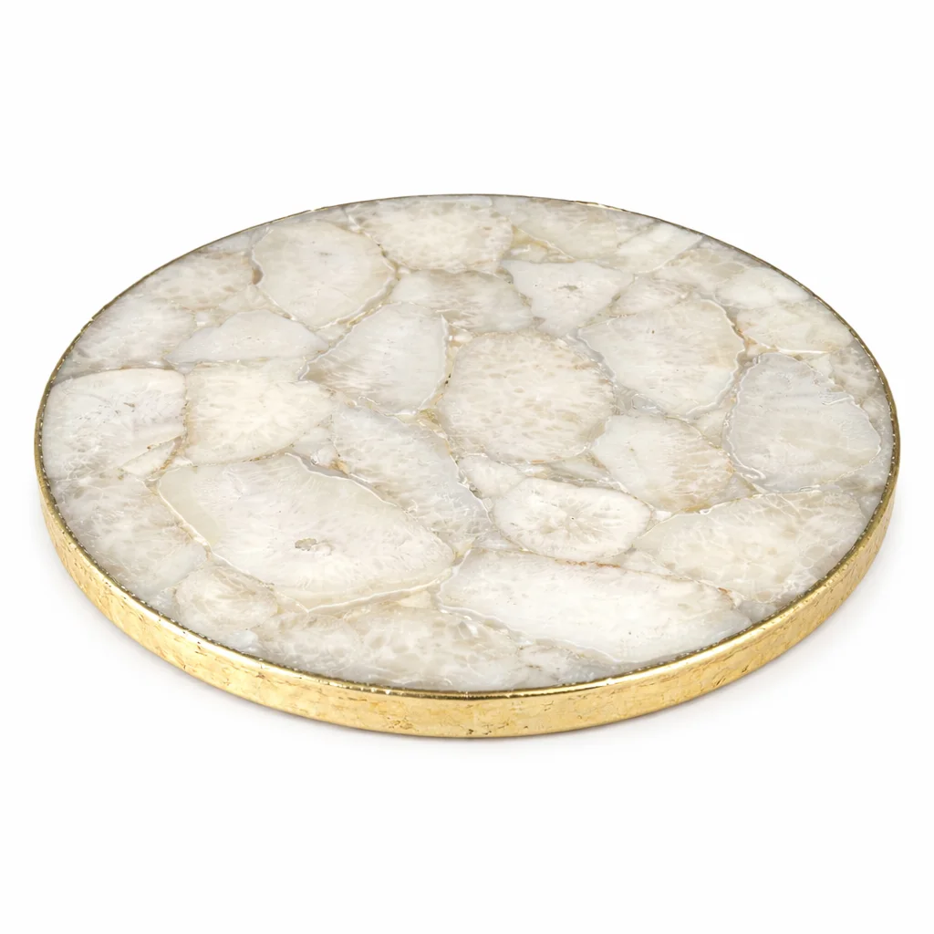 White agate Lazy Susan White agate Lazy Susan