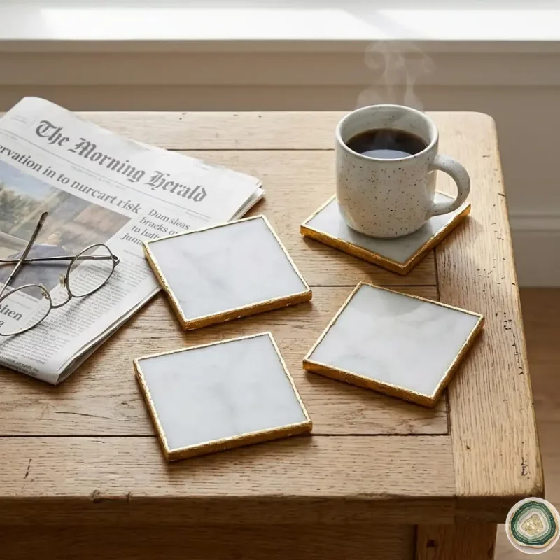 White marbel agate coaster 6 | Stonerie