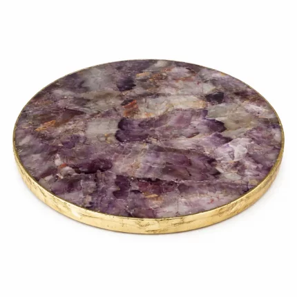 Golden Brown Agate Lazy Susan Turntable