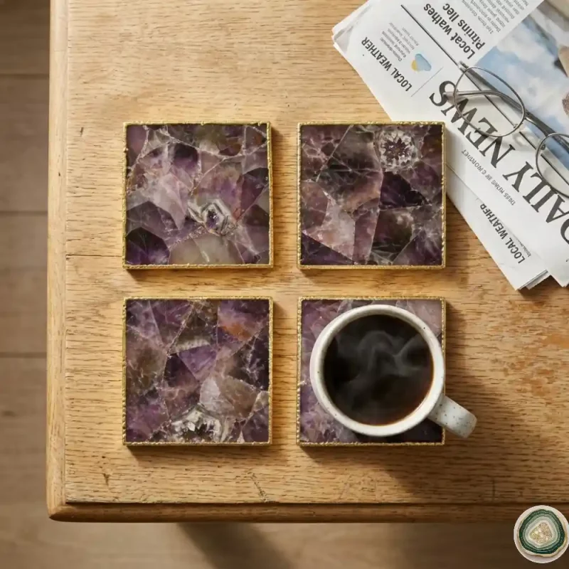 indian Amethyst agate coaster 2 - Christmas Decoration | Stonerie