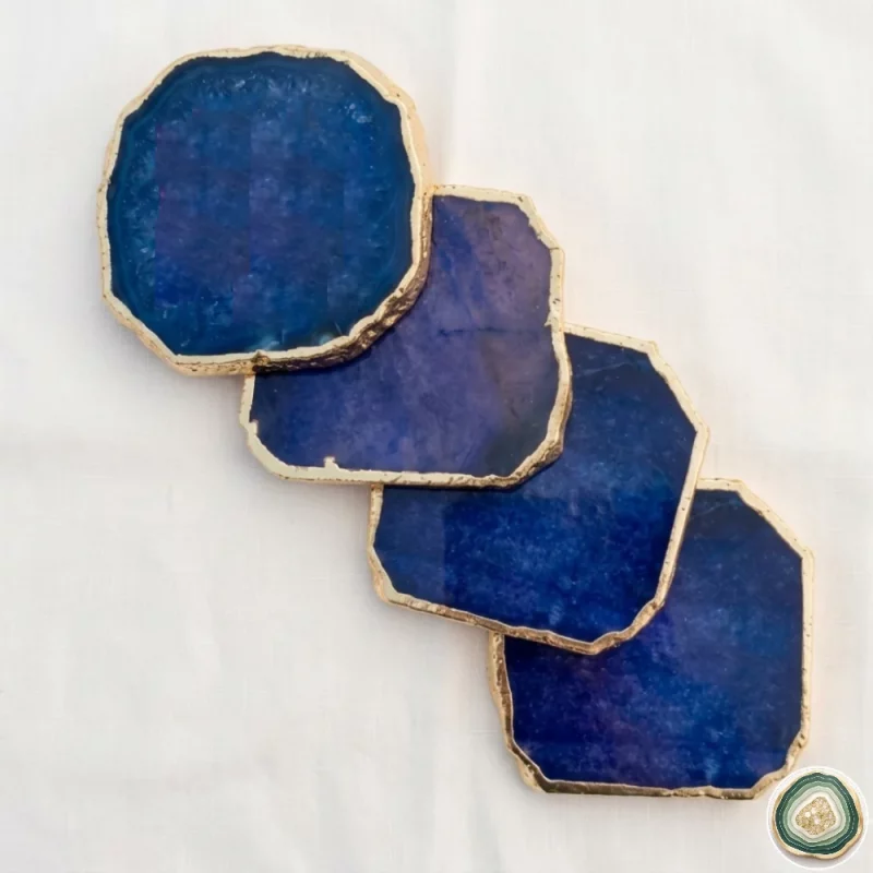 indigo blue agate coaster 4 - Christmas Decoration | Stonerie
