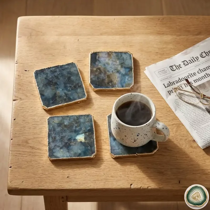 labradorite Coaster 9 - Christmas Decoration | Stonerie