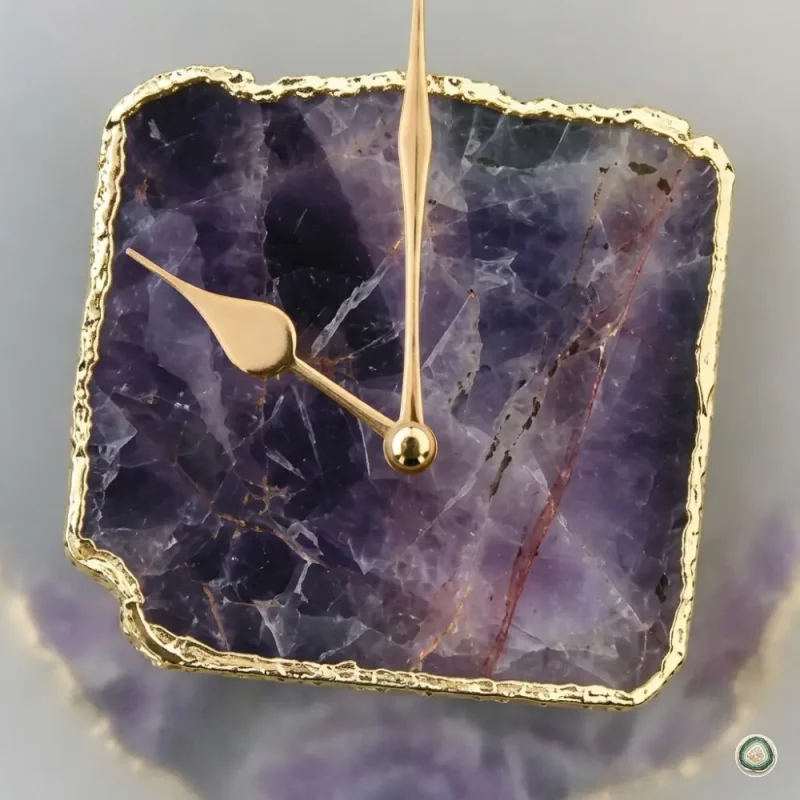 Amethyst Frosted Glass Clock | Stonerie