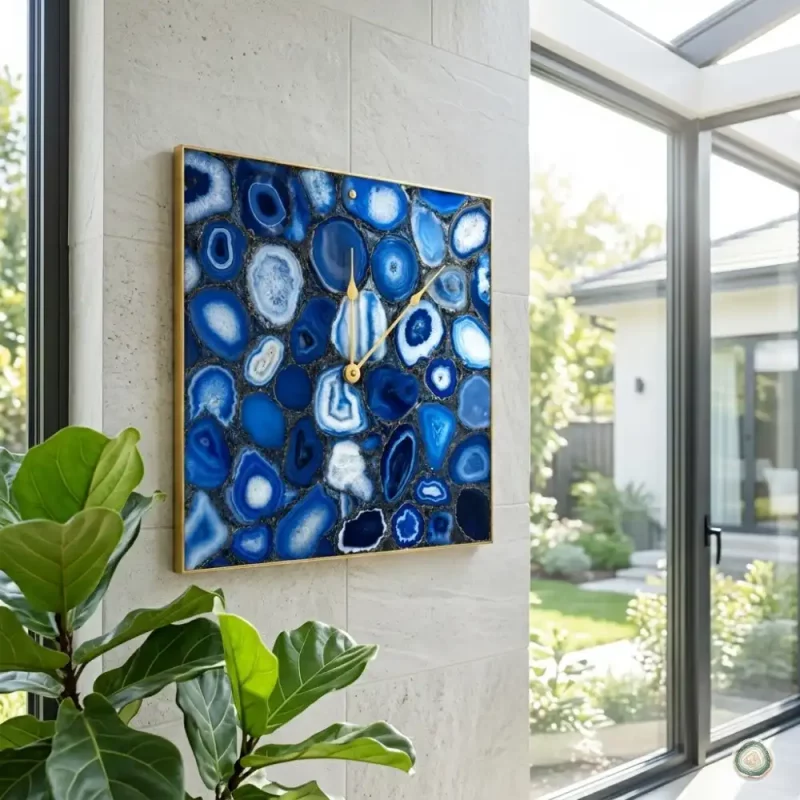 Blue aagte wall clock - Christmas Decoration | Stonerie