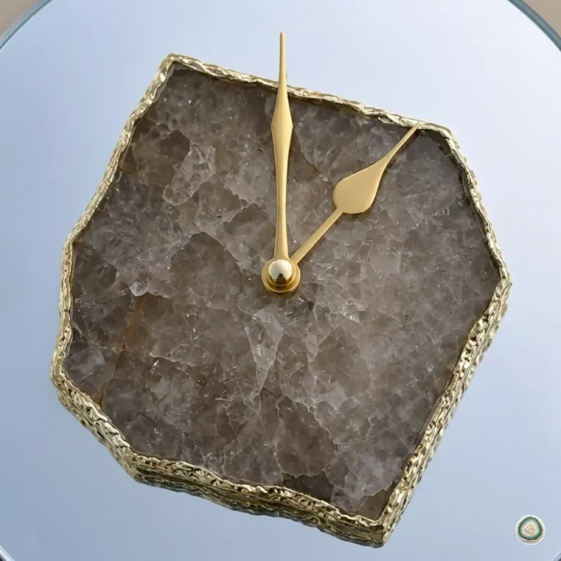 Gray agate Mirror Clock 6 - Christmas Decoration | Stonerie