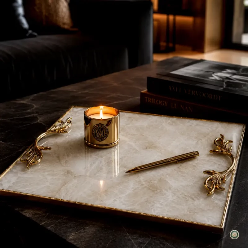 Square White Agate Tray | Stonerie Natural Agate Home Decor