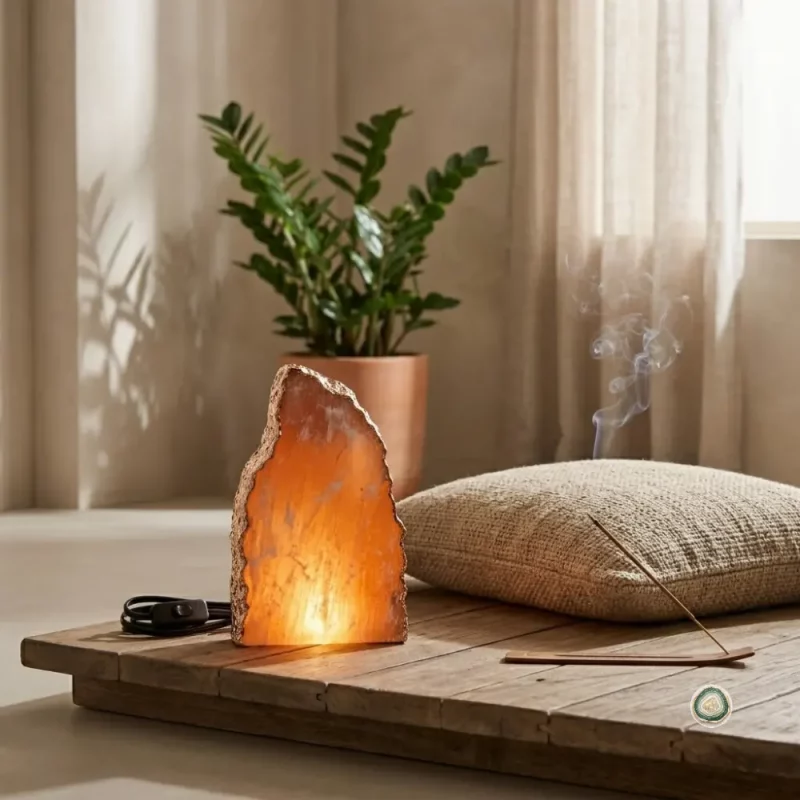 Orange selenite Agate Lamp 6 - Christmas Decoration | Stonerie