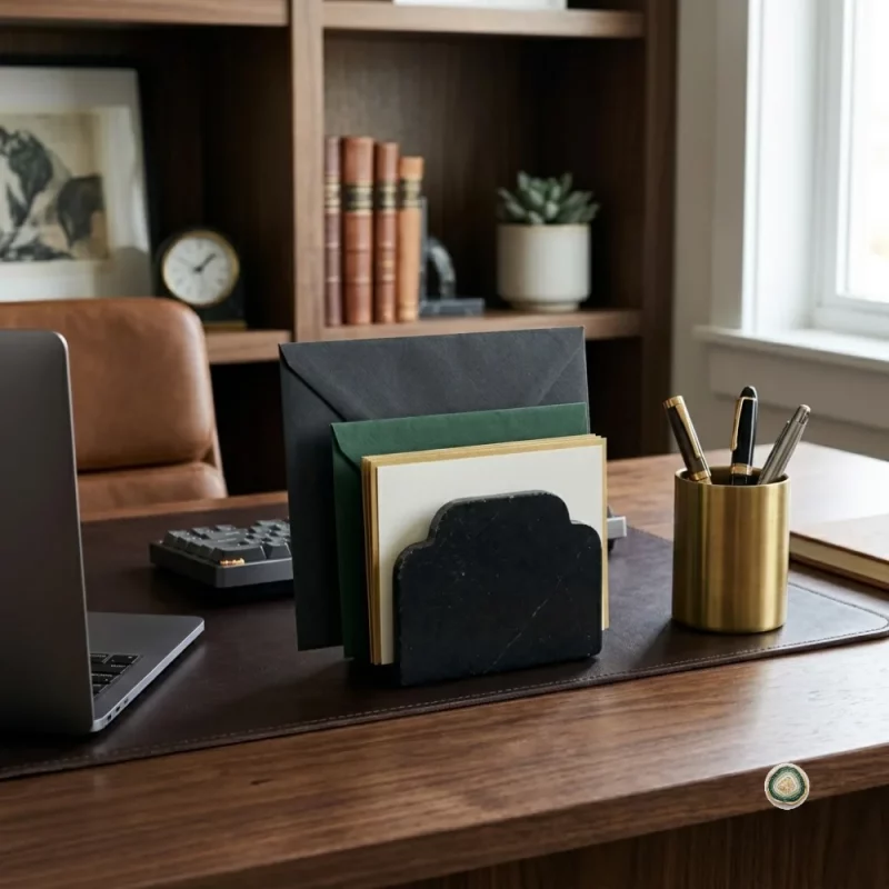 Black Agate Napkin Holder 6 - Christmas Decoration | Stonerie