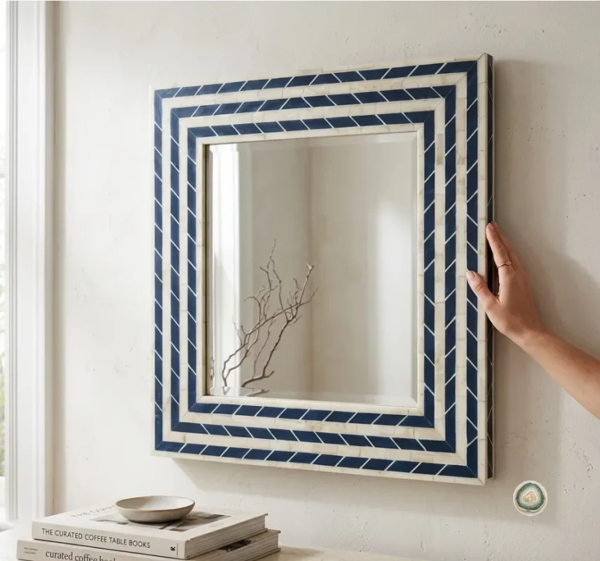 Bone Inlay Square Wall Mirror Luxury Decor 5 - Christmas Decoration | Stonerie