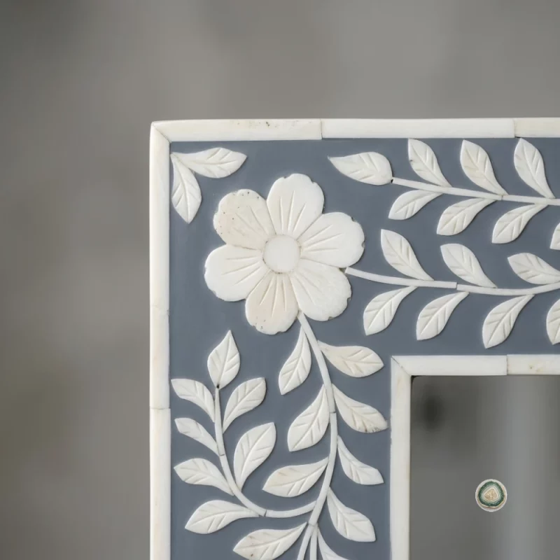 Luxury Floral Bone Inlay Mirror Frame 4 - Christmas Decoration | Stonerie